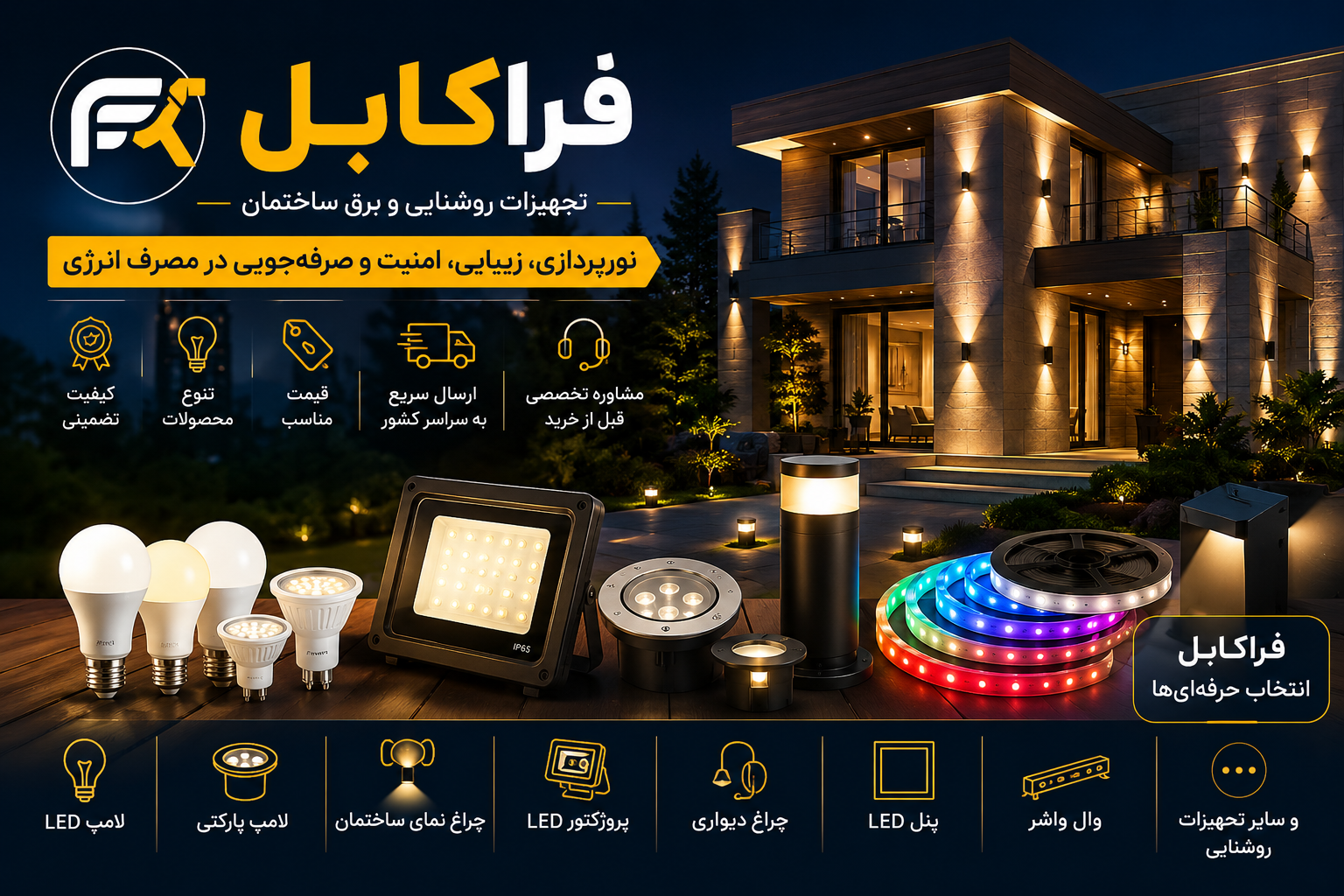 روشنایی و نورپردازی فراکابل